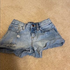 jean shorts; worn